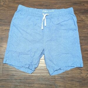 Tenth + Ocean Washable Pull On Linen Shorts Light Blue